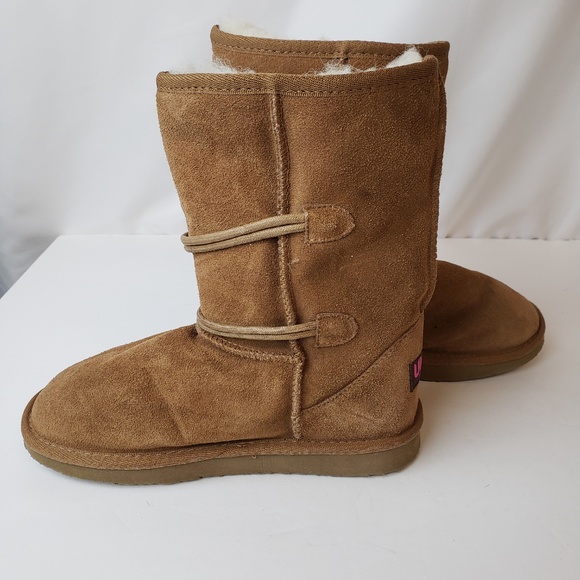 Ukala Wool Mid Calf Winter Boots Sz K4 Brown - Picture 4 of 6